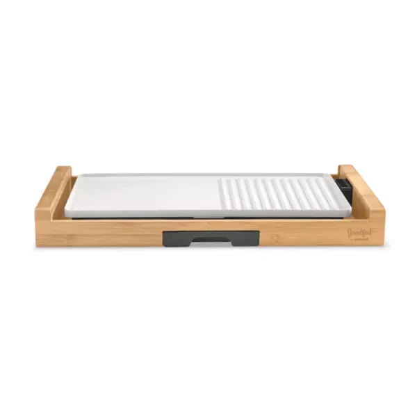 Goodful By Cuisinart Bamboo and Ceramic Full Size Grill and Griddle - White - GG1500GF