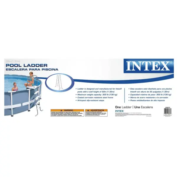 Intex Steel Frame Above Ground Swimming Pool Ladder + Pool Ladder Step Pad