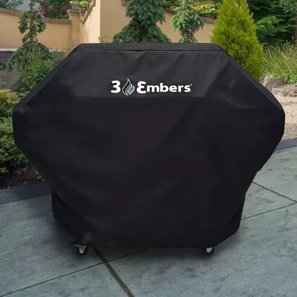 57" Premium Grill Cover Black - 3 Embers