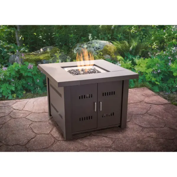 Pleasant Hearth Avalon 38" Mocha Gas Fire Pit Table