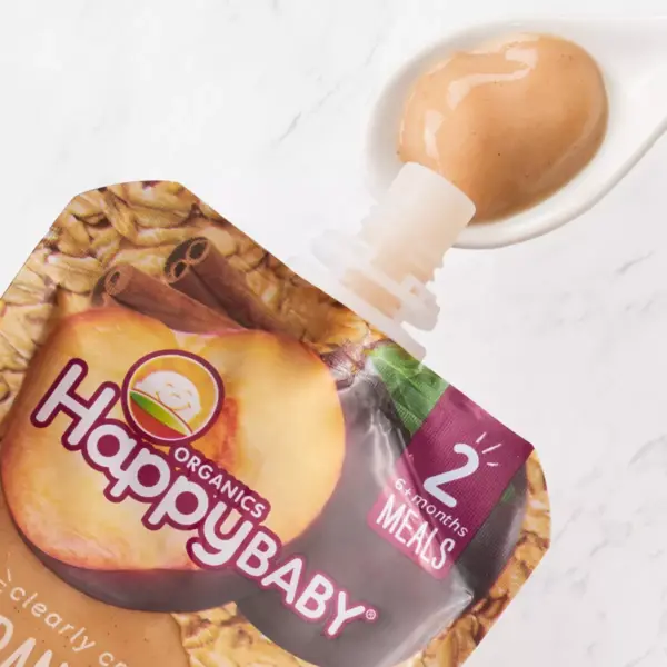 HappyBaby Clearly Crafted Bananas Plums & Granola Baby Food - 4oz