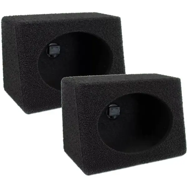 Q-POWER Q-Bomb QTW6X9 6x9" Car Wedge Speaker Boxes with Bedliner Spray, Pair