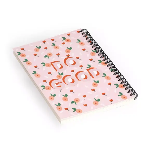 Hello Twiggs Peaches And Poppies Spiral Notebook - Deny Designs