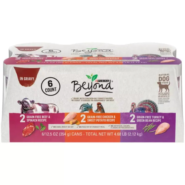 Purina Beyond Grain Free Beef, Chicken & Turkey Gravy Wet Dog Food - 12.5oz/6ct Variety Pack