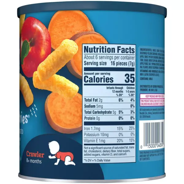 Gerber Lil' Crunchies Baked Whole Grain Corn Snack Apple and Sweet Potato - 1.48oz