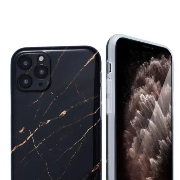 Glossy Marble Case For iPhone 11 Pro 5.8 inch (2019), Soft Flexible Slim TPU Rubber Smooth Cover, Shockproof and Anti-Scratch, Black Marble by Insten