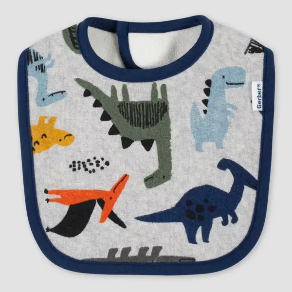 Gerber Baby Boys' 4pk Dino Bib - Gold/Blue