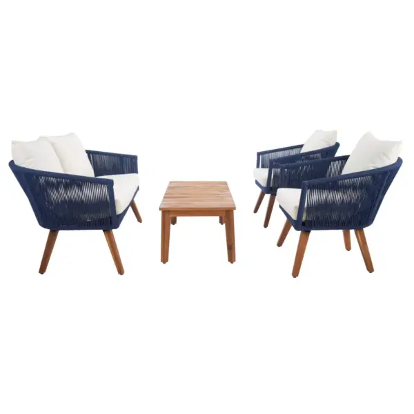 Velso 4pc Living Set - Navy/Beige - Safavieh