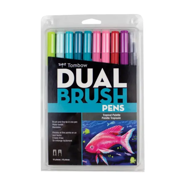 Tombow 10ct Dual Brush Pen Art Markers - Tropical