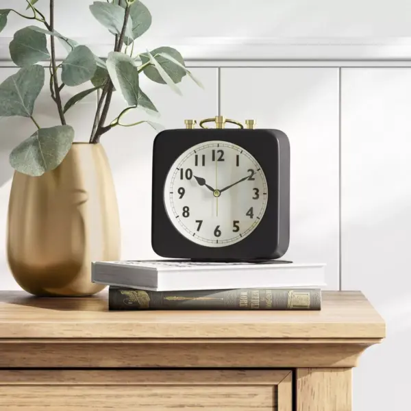 5" Square Alarm Clock Black - Threshold™