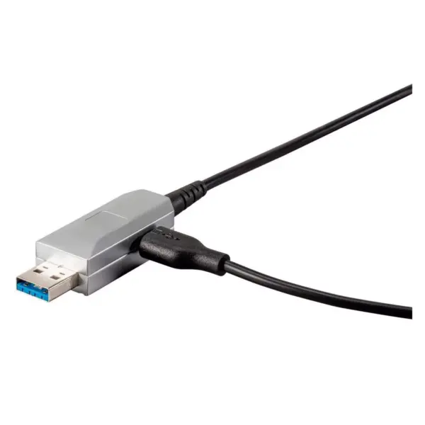 Monoprice USB-A to USB-A Female 3.0 Extension Cable - 98.4 Feet - Silver | Fiber Optic - SlimRun