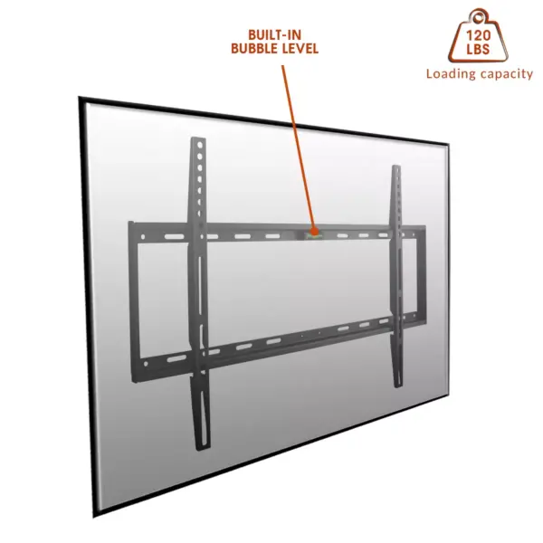 MegaMounts Fixed Wall Mount with Bubble Level for 32-70 Inch