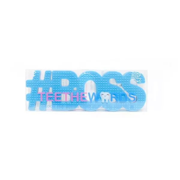 Hudson & Heart Company #Boss Teetheword Baby Teether - Blue 2.9oz