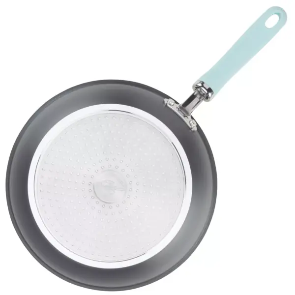 Rachael Ray Create Delicious 10.25" Hard Anodized Aluminum Nonstick Deep Fry Pan w/ Lid Blue Handles