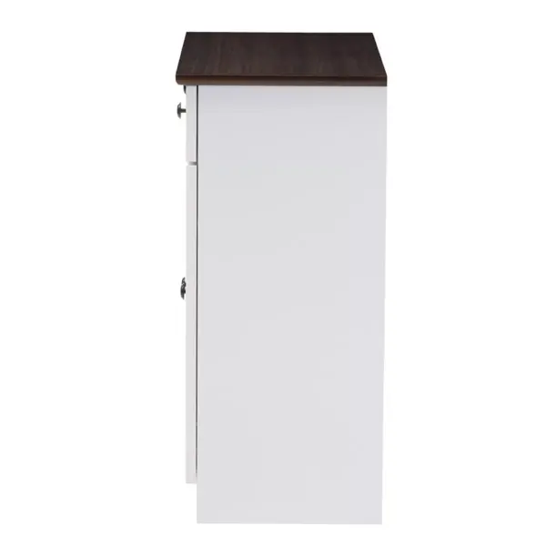 Lauren TwoTone and Buffet Kitchen Cabinet with Two Doors and Two Drawers White/Dark Brown - Baxton Studio