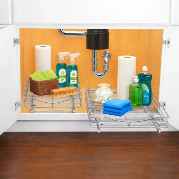 Lynk Professional 17" x 18" Slide Out Cabinet Organizer - Pull Out Under Cabinet Sliding Shelf