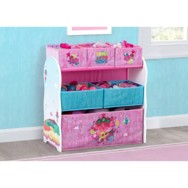 Trolls World Tour Design and Store 6 Bin Toy Organizer - Delta Children