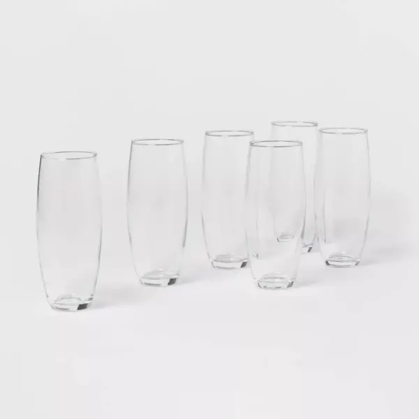 9oz 6pk Glass Stemless Champagne Flutes - Made By Design™