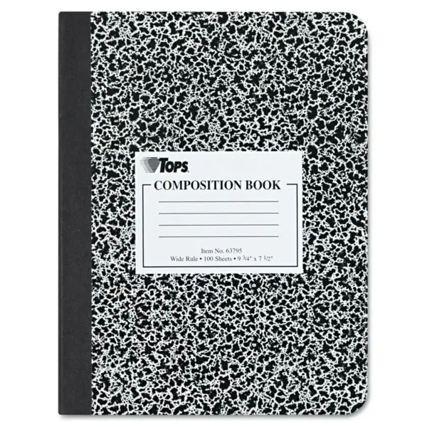 Tops Composition Book w/Hard Cover Legal/Wide 9 3/4 x 7 1/2 White 100 Sheets 63795