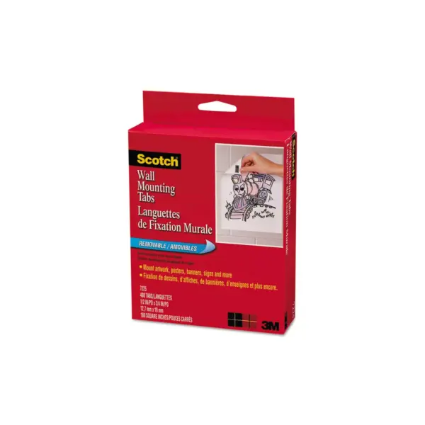 Scotch Precut Removable Mounting Tabs Double-Sided 1/2 x 3/4 480/Pack 7225