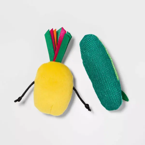 Pineapple and Surf Board Cat Toy - 2pk - Sun Squad™