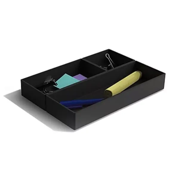 MyOfficeInnovations 3 Piece Plastic Drawer Organizer, Blk TR55295 24380384