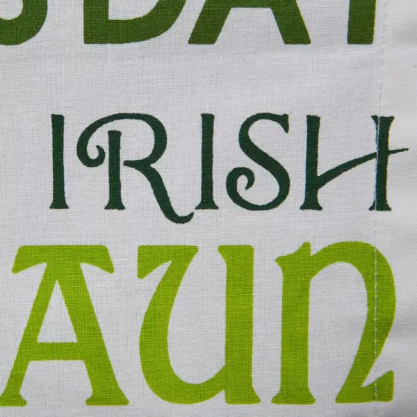 72" x 14" Cotton St Patrick's Day Print Table Runner Green/White - Design Imports