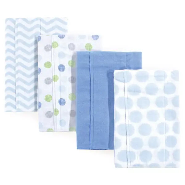 Luvable Friends Baby Boy Cotton Flannel Burp Cloths 4pk, Blue, One Size