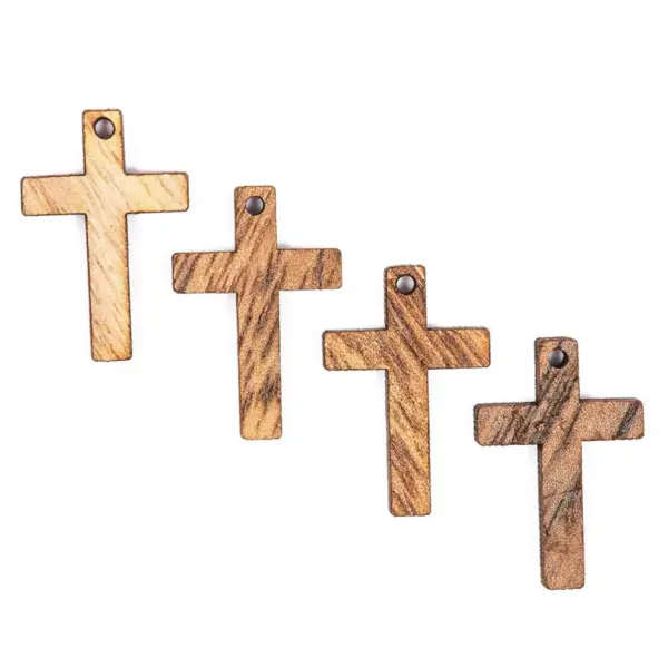 Bright Creations 100-Pack Small Wood Cross Pendants Charms for Arts and Crafts Church Home Decor Easter Crafts, 1 in