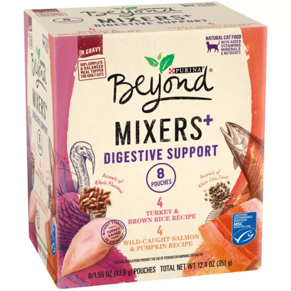 Purina Beyond Mixers Digestive Support Poultry & Fish In Gravy Wet Cat Food - 1.55oz/8ct Variety Pack