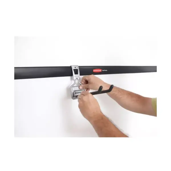 Rubbermaid 48 Inch Horizontal Wall Storage Rail & Hanging Garage Hook (6 Pack)