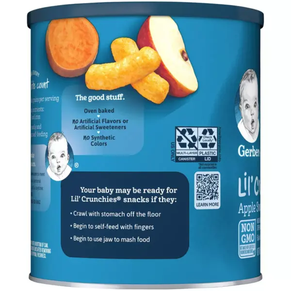 Gerber Lil' Crunchies Baked Whole Grain Corn Snack Apple and Sweet Potato - 1.48oz