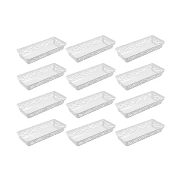 Ezy Storage 32135 Long Brick or Plastic Household Organization Basket, (12 Pack)