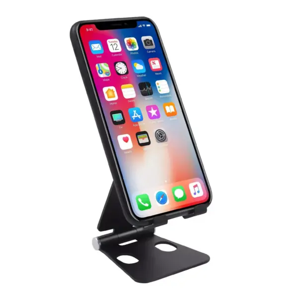 Insten Foldable Adjustable Cell Phone Tablet Stand, Ergonomic Holder, Aluminum made, fits with iPhone, iPad, Switch, 3.5” to 8” devices, Black