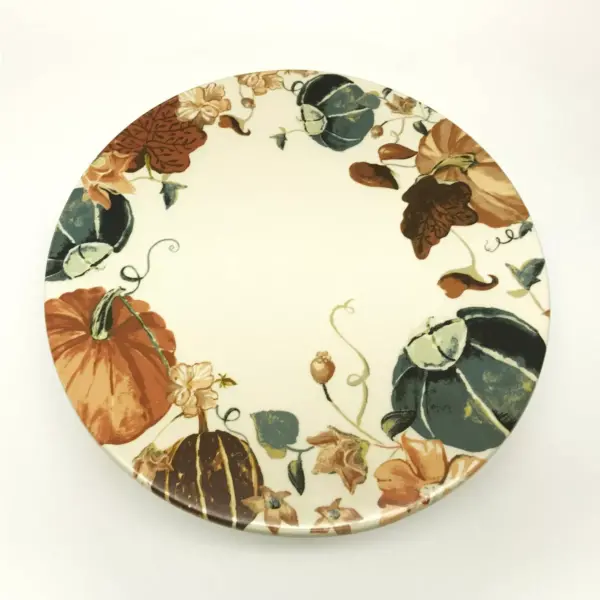 12" Stoneware Pumpkin Cake Stand White - Threshold™