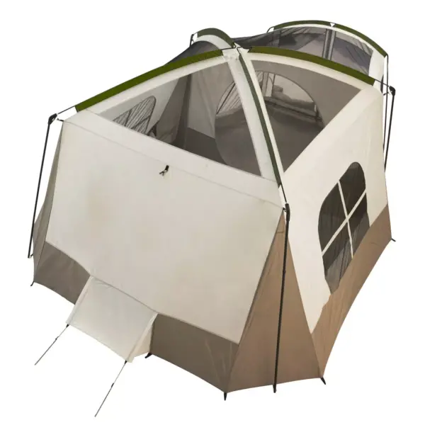 Wenzel Klondike Large Outdoor 8 Person Camping Tent with Screen Room, Green