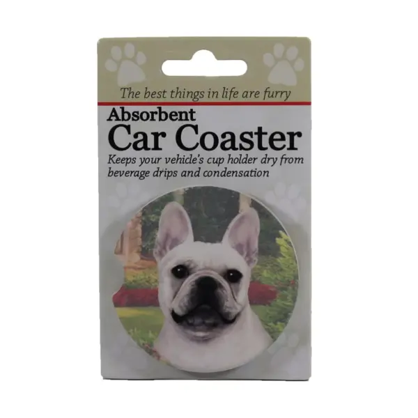 Car Coaster 2.5" French Bulldog Car Coaster Pet Lover Absorbant E & S Pet  -  Coasters