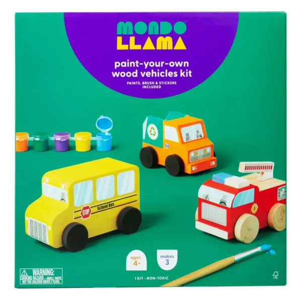 Paint-Your-Own Wooden Vehicles - Mondo Llama™