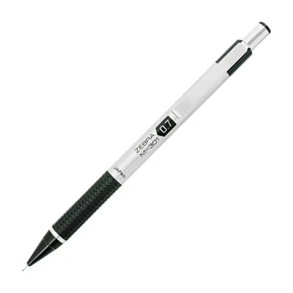 Zebra M-301 Mechanical Pencil 0.7 mm Stainless Steel w/Black Accents Barrel 54310