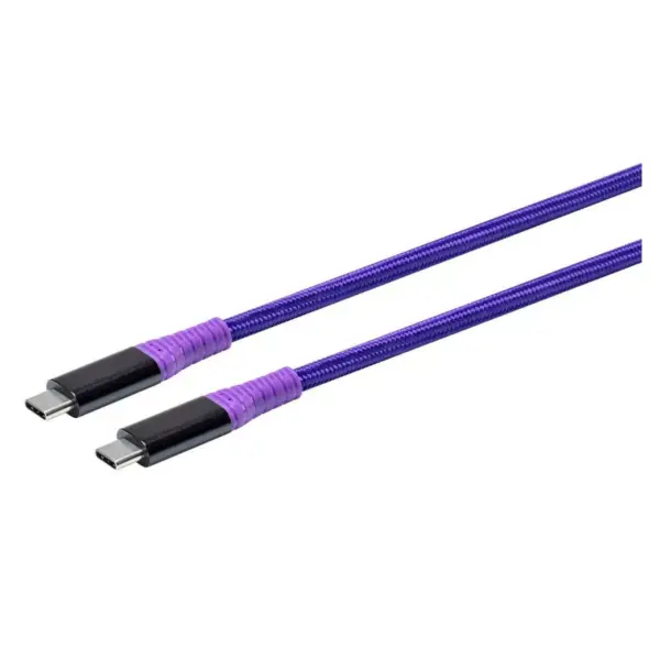 Monoprice Durable USB 3.2 Gen 2 Type-C Data and Power Kevlar Reinforced Nylon-Braid Cable - 1 Meter - Purple | 5A/100W - AtlasFlex Series