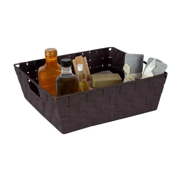 Simplify Large Woven Storage Bin Chocolate