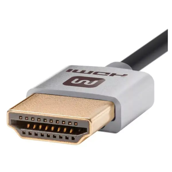 Monoprice High Speed HDMI Cable - 3 Feet - Silver, 4K@24Hz, 10.2Gbps, 36AWG, YUV, 4:2:0 - Ultra Slim Series