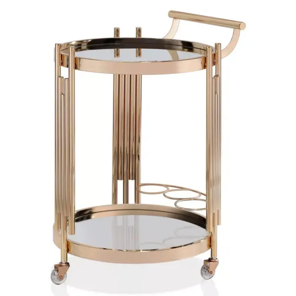 Ordlen Glass Top Serving Cart Gold - miBasics