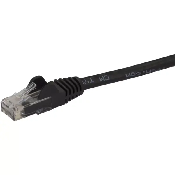 StarTech.com 25 ft Black Snagless Cat6 UTP Patch Cable - Category 6 - 25 ft - 1 x RJ-45 Male Network - 1 x RJ-45 Male Network - Black