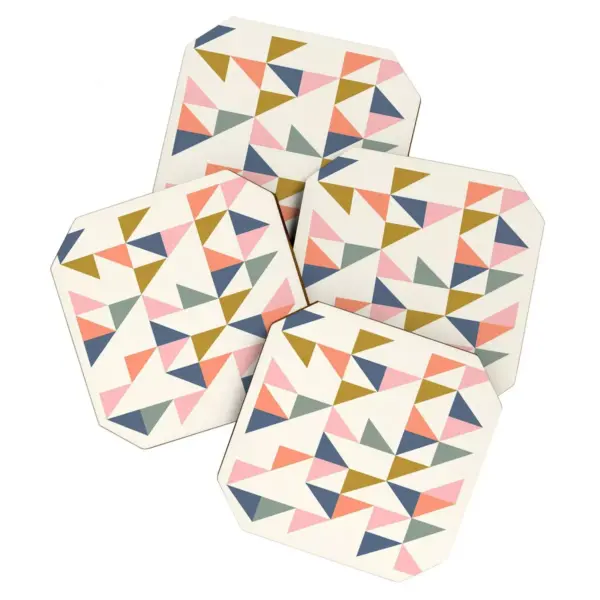 4pk June Journal Floating Triangles Coasters - society6