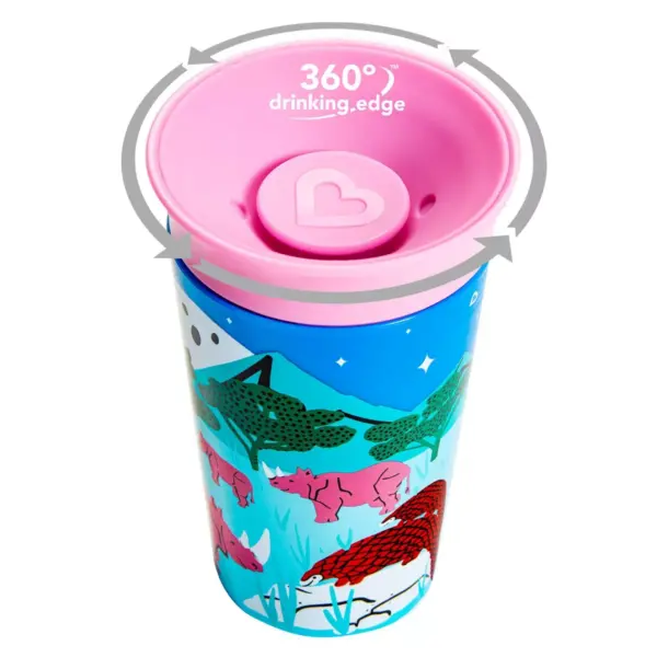 Munchkin Miracle 360° WildLove Sippy Cup 9oz - 2pk - Tiger/Rhino