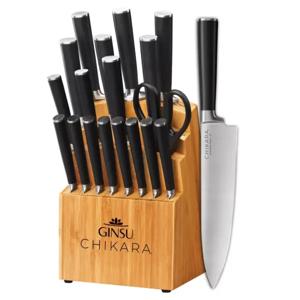 Chikara Series 19 Piece Cutlery Set in Bamboo Block