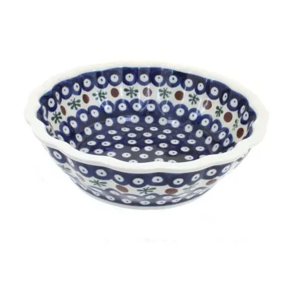 Blue Rose Polish Pottery Nature Medium Scallop Bowl