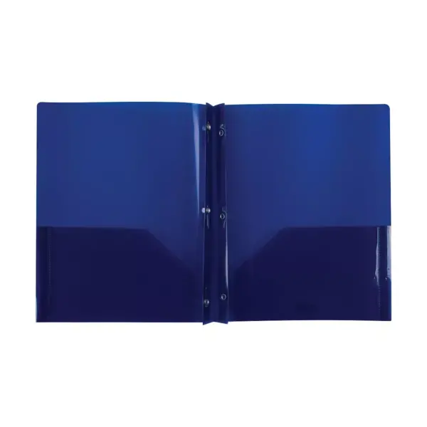 Staples 2-Pocket Fasteners Folder Navy (26389) 970158