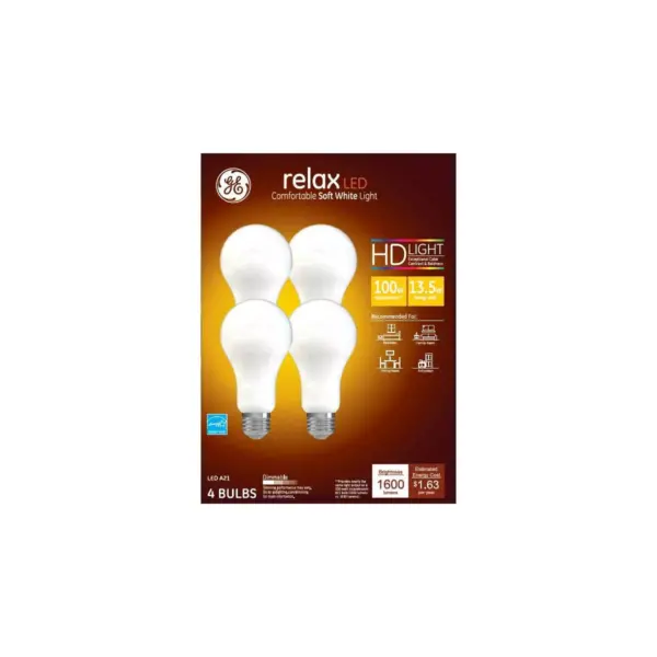 General Electric 100W 4pk Relax Aline LED Light Bulbs